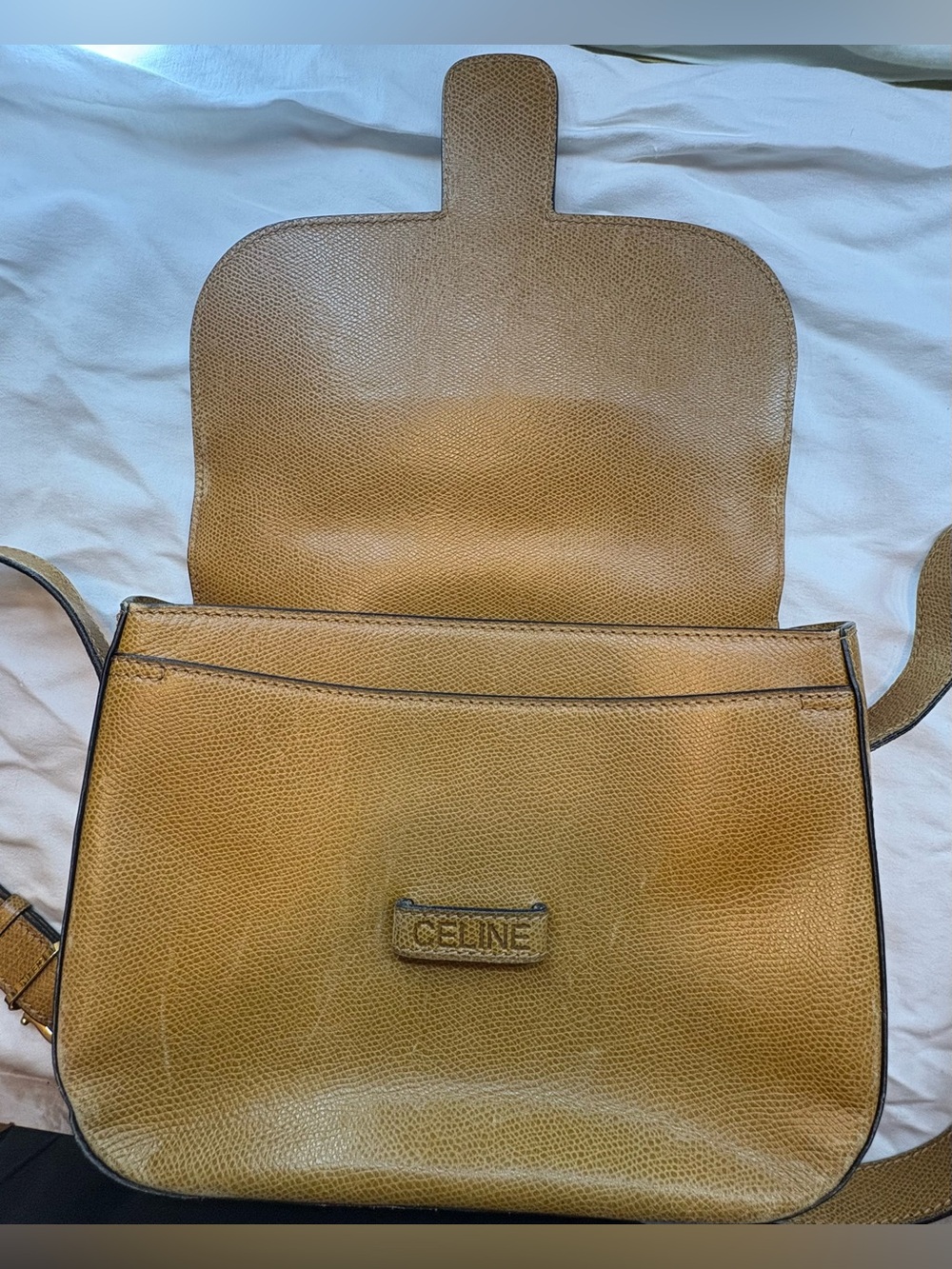 CELINE Tan Leather Crossbody Bag